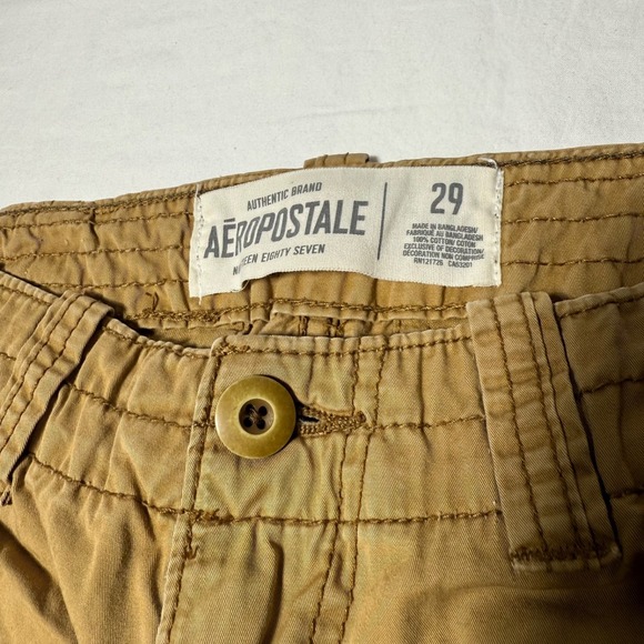 Lot of 2 Aeropostale A87 Shorts Beige Cargo & Blue Plaid Y2K Style Men's Size 29 - Picture 10 of 10